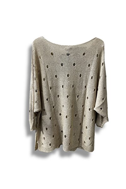 SUMEF Γυναικεία πλεκτή μπλούζα Mercerized oversized – Τυπικό μέγεθος (ταιριάζει στους μεγέθους 38-48) – Κομψό και άνετο καλοκαιρινό πουλόβερ