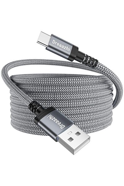 007 كابل شحن USB-C طويل جدًا من Dreaazhi بطول 5 أمتار، مضفر بقوة 3.1 أمبير (ر...