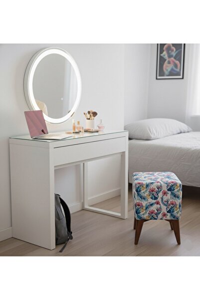 Smartness Makyaj Masası Pufu Dekoratif Ayak Uzatma Kare Puf