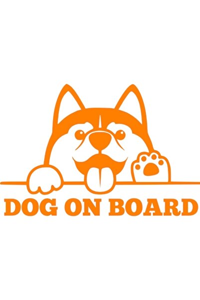 Oracal Car sticker "Dog on board", 22x15cm, orange