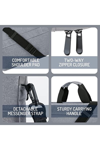 Yelajoy حقيبة حمل للكمبيوتر المحمول مقاس 15.6 بوصة - رمادي