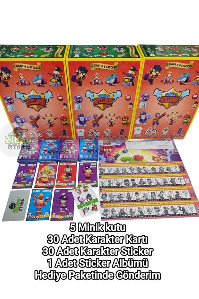 Emrah Gültekin Brawl Stars Sürpriz Hediyeler Albümü 5 Mini Kutu 30 Karakter K...