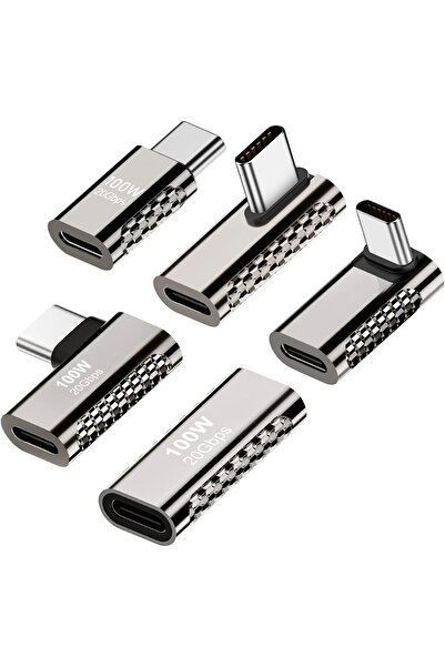 Generic محول USB-C، 5 قطع، موسع USB من النوع C بزاوية 90 درجة بسرعة 20 جيجابت...