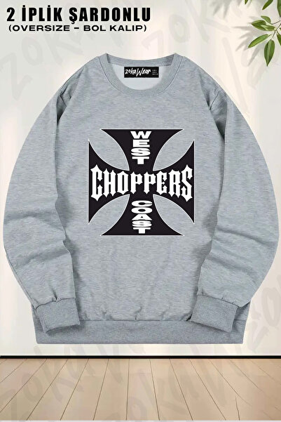 ZOKAWEAR Φούτερ Unisex Loose Fit West Coast Choppers με τύπωμα Design oversized με λαιμόκοψη