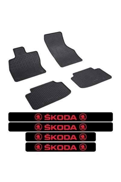 Rigum Covorașe Skoda Octavia IV Combi (din 06.2020) cu set de 4 autocolante p...