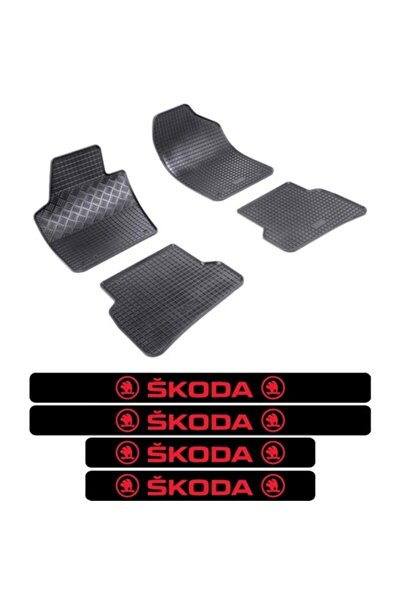 Rigum Covorașe auto Skoda Fabia III Combi (din 11.2014) cu 4 autocolante de p...