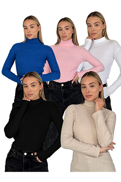 RDK Giyim طقم سترة قطنية برقبة عالية للجنسين مكون من أزرق بلون الكوبالت قطع -...