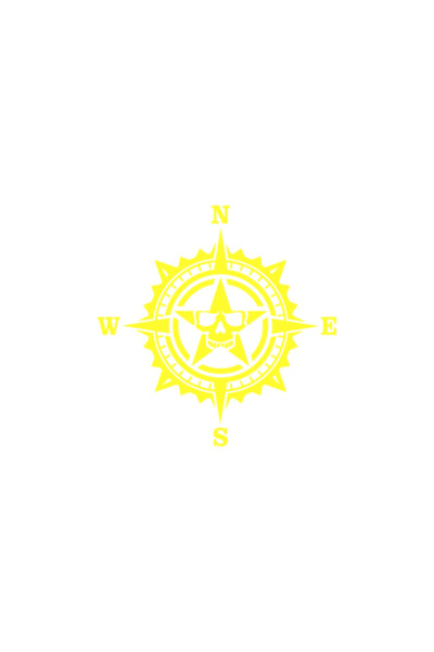 Oracal Car sticker ''Skull nwse'', 18cm, yellow
