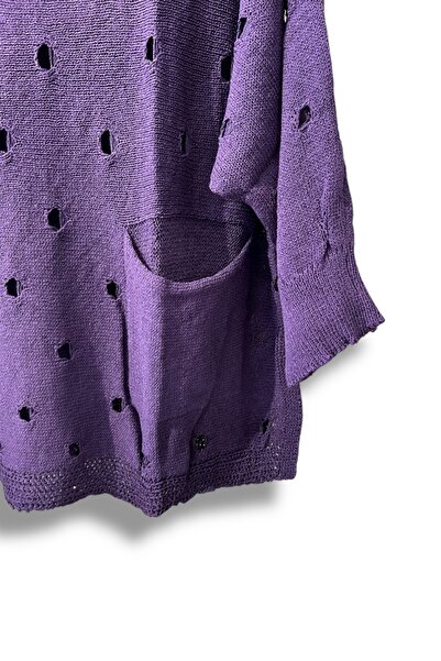 SUMEF Γυναικεία πλεκτή μπλούζα Mercerized oversized – Τυπικό μέγεθος (ταιριάζει στους μεγέθους 38-48) – Κομψό και άνετο καλοκαιρινό πουλόβερ