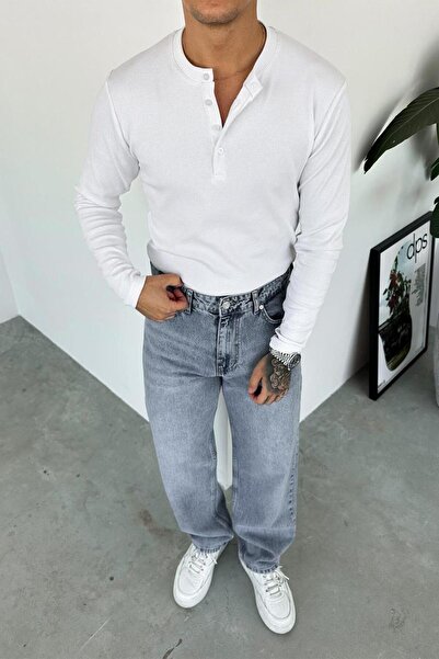 HAFKAGİYİM Μακρυμάνικο μπλουζάκι με λευκό γιακά με κουμπιά