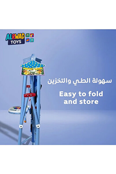 ALRWAD Foldable Baby Swing with Music, Colorful Swing for Toddlers with Safety Belt and Play Table