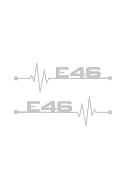 Oracal 651 Set 2 stickere auto pentru BMW E46, "I love E46" Alb, 30 x 10 cm