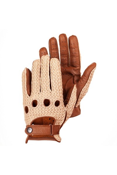 Hungant Ανδρικά γάντια οδήγησης κροκέ καμήλας