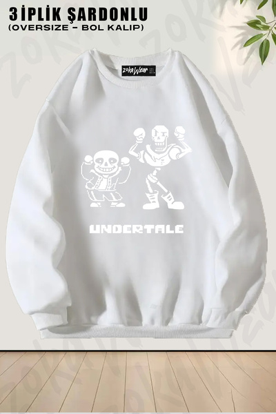 ZOKAWEAR Unisex Loose Fit Sans Papyrus Undertale cu imprimeu Design supradime...