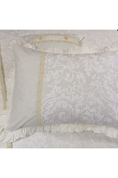 Casa Bucuriei Victoria bedding set, embroidery, 6 pieces, ivory/beige, 100% ranforce cotton (duvet cover 200x220,