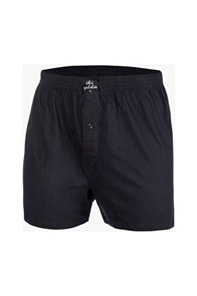 İki Yıldız %100 Pamuklu Penye Düğmeli Rahat kesim boxer