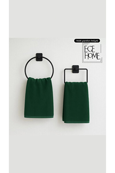 EGE HOME STORE Set super de 2 bucăți Suport pentru prosoape adeziv pătrat Suport pentru prosoape adeziv rotund