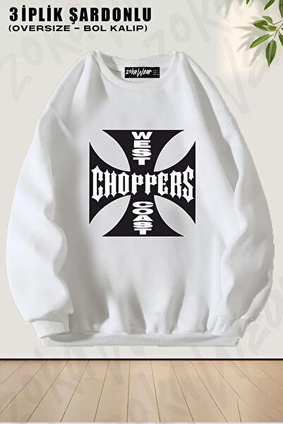 ZOKAWEAR Φούτερ Unisex Loose Fit West Coast Choppers με τύπωμα Design oversiz...