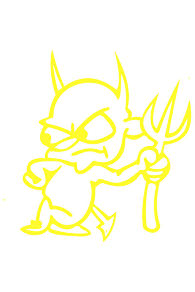 Oracal Car sticker ''Devil'', 18cm, yellow