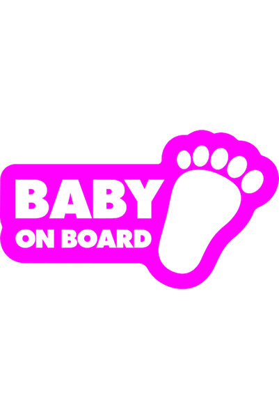 Oracal Sticker auto "Baby on board, talpa bebelus'', 20cm, roz