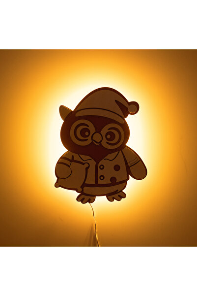 MK Design Baykuş Figürlü LED Gece Lambası – Çocuk Odası Duvar Aydınlatması (A...