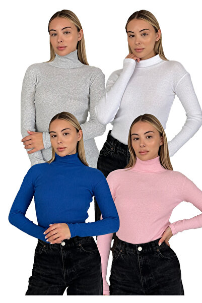 RDK Giyim طقم سترة قطنية برقبة عالية للجنسين مكون من أزرق بلون الكوبالت قطع -...