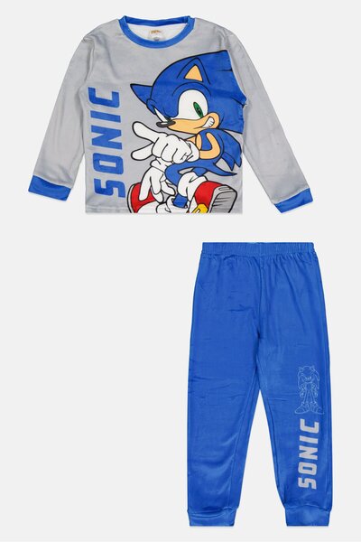 Sonic Toddlers Boy 2 Pieces Long Sleeve Top And Bottom Pajama Set, Multicolor