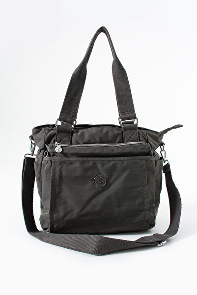 Sanmorris حقيبة نسائية ذات 4 أقسام مصنوعة من قماش الساتان المقاوم للماء مع حزام كتف وحزام متقاطع