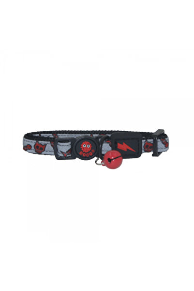 Doco Reflective Cat Collar - Printed Pattern, 1.0 x 19-31 cm (XS), Red
