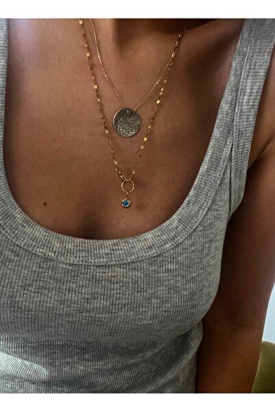 Hoop jewelery Steel Evil Eye Necklace