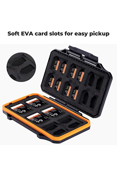 K&F CONCEPT 36-Slot Memory Card Case (12 SD + 24 Micro SD), Waterproof, Anti-Shock, Hard Shell