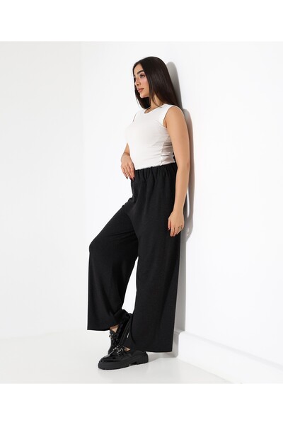 Fi'l Arz Fashion Women's Elastic Waist Wool Viscose Loose Pants