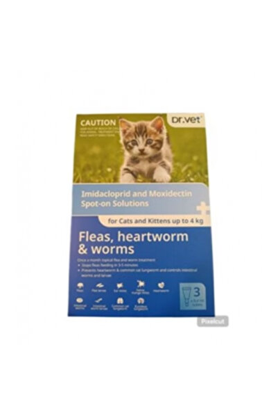 Dr. Vet Spot-On Solution Imidacloprid + Moxidectin For Cats & Kittens up to 4 kg | 0.4 ml per Tube