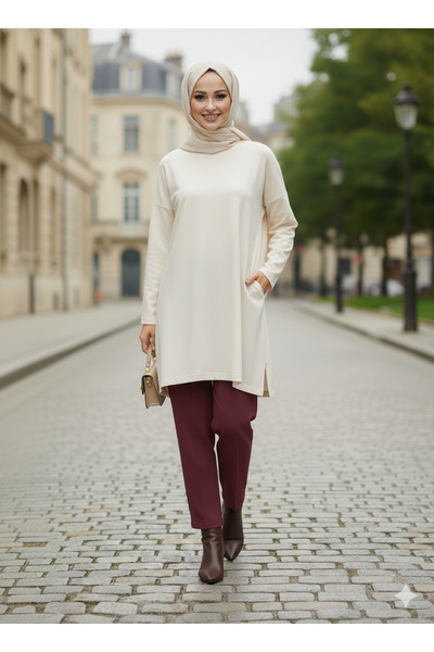 UnikaBoutigue Scuba Kumaş Çimalı Tesettür Pantolon