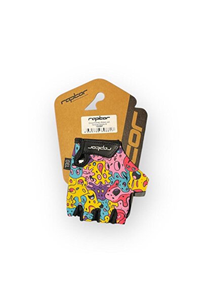 RAPTOR قفازات ركوب الدراجات للأطفال من جل السيليكون بنمط الوحش مقاس M (متوسط)