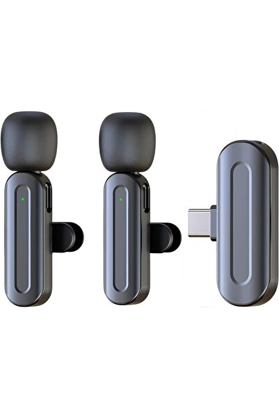 007 ميكروفون لافاليير لاسلكي من ALMAKRAM (SX25 Type-C + 2 ميكروفون) - لافاليير مزدوج للتدوين المرئي والبث المباشر