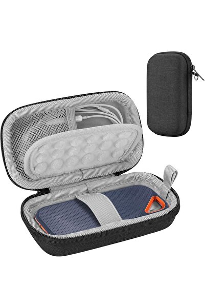 PROCASE حقيبة حمل صلبة من مادة EVA لمحرك الأقراص SSD المحمول SanDisk Extreme (500 جيجابايت/1 تيرابايت/2 تيرابايت) - أسود