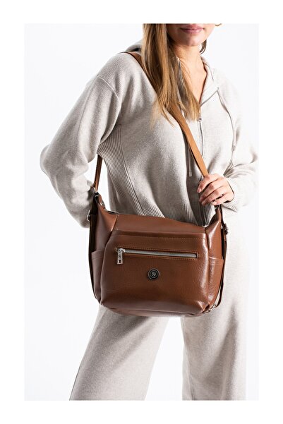 Sanmorris Kadın 4 Bölmeli Suni Yumuşak Deri Omuz ve Sırt Çantası 1436