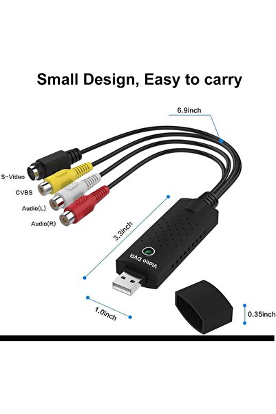 KASTWAVE USB 2.0 Video Capture Card - VHS/MiniDV/Hi8/DVD/VCR to Digital Converter (Mac & PC)