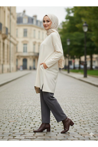 UnikaBoutigue Scuba Kumaş Çimalı Tesettür Pantolon