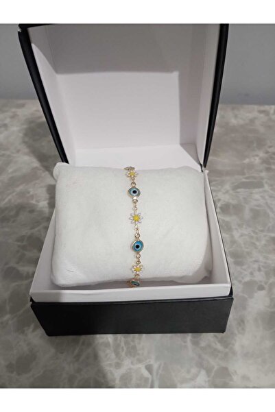 Liva Papatya nazar boncuklu bileklik