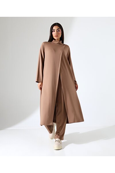 Fi'l Arz Fashion Women's Asymmetrical High Neck Two-Piece Set