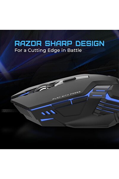 EvoFox Spectre USB Wired Gaming Mouse (Black) - Up to 3600 DPI, 6 Buttons, RGB