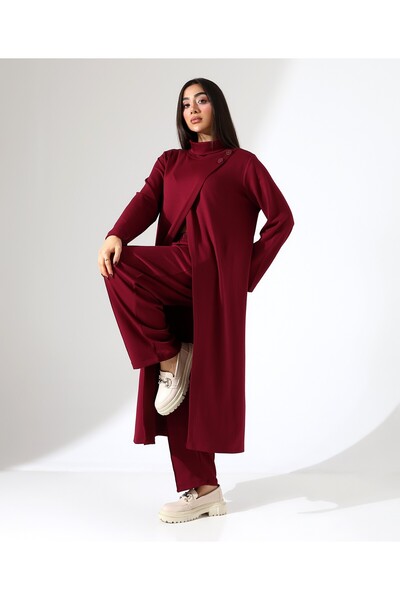 Fi'l Arz Fashion Women's Asymmetrical High Neck Two-Piece Set