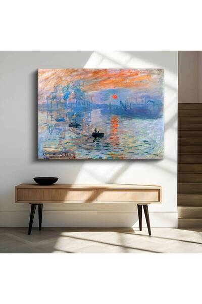 TosbArt Claude Monet İzlenim Gün Doğumu Ünlü Sanat Kanvas Tablo Sanat Tablosu...