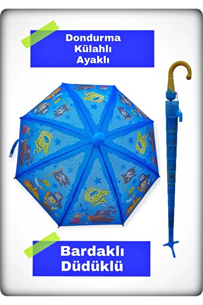 Rainwalker Ayaklı Bardaklı Ve Düdüklü Eğlenceli Dondurma Külahlı Otomatik Mekanizmalı Çoçuk Şemsiyesi