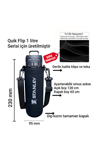 MELA Quick Flip 1 litre Askılı Neopren Termos Kılıfı