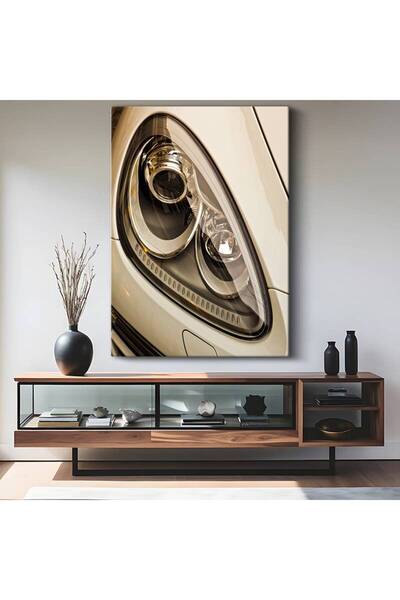 GülsenArt Porsche Xenon Far Teknolojisi Kanvas Tablo Lüks Otomobil Aydınlatma...