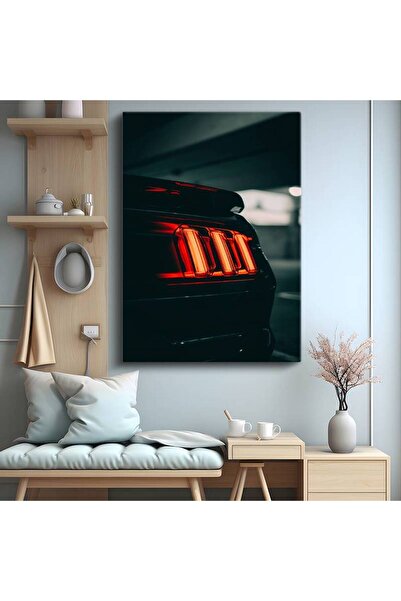 gurbaart Ford Mustang Stop Lambaları Kanvas Elegant Tablo Amerikan Muscle Kar...