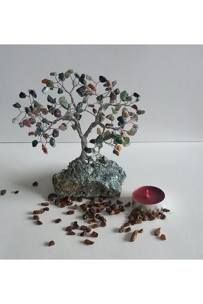 Cristaltree Multicolored decorative tree made of semi-precious Indian Agate s...